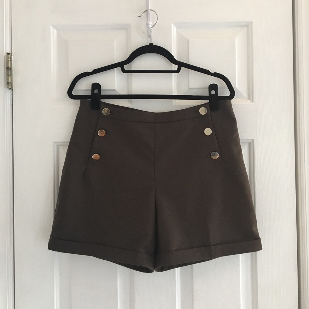 H&M High Waisted Button Front Shorts